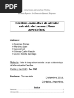 Combinacion Enzimática para La Obtención de Glucosa A Partir Del Plátano