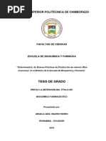 Determinación de Buenas Prácticas de Producción de Ratones (Mus Musculus) en El Bioterio de La Escuela de Bioquímica y Farmacia