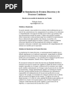 Modelos de Simulación de Eventos Discretos y de Procesos Continuos