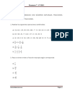 Ex.7 - Operaciones Combinadas Con Números Naturales. Fracciones. Operaciones Con Fracciones PDF