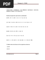 Ex.4 - Operaciones Combinadas Con Números Naturales. Divisores. Números Primos. Factorización PDF