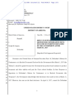 USA V Arpaio #121 Arpaio Reply Re Motion For Continuance or To Exclude Docs Produced After Mar 1