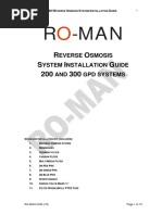 RO-MAN Reverse Osmosis Manual For 200 and 300 GPD Systems