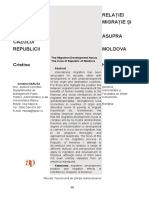 Dinamica Rela Iei Ț Dintre Migra Ie I Ț Ș Dezvoltare. Perspective Asupra Cazului Republicii Moldova