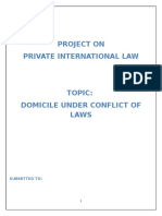 Project On Private International Law: Submitted To