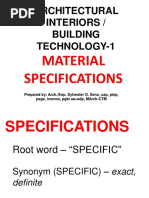 Building Technology Material Specifications