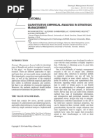 Editorial Quantitative Empirical Analysis in Strategic Management