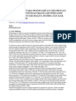 Hubungan Antara Pengetahuan Gizi Dengan Frekuensi Kunjungan Balita Ke Posyandu Dengan Status Gizi Balita Di Desa XXX Kab