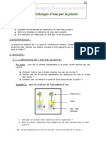 Cours Mecanisme D'absorbtion D'eau+ QCM