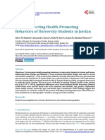 Factors Affecting Health-Promoting Behaviors of University Students in Jordan