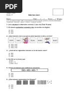 Prueba Matematica U. 1 Tercero