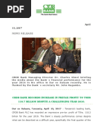 CRDB Bank PLC - Press Release 2