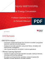 EEET2274 (UG) / EEET2337 (PG) Electrical Energy Conversion: Professor Grahame Holmes DR Richardt Wilkinson