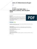 Ethnomusicologie 71 14 Et La Voix S Est Faite Chair Naissance Essence Sens Du Geste Vocal