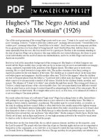 Hughes's "The Negro Artist and The Racial Mountain" (1926)