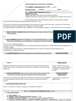 Standards-Aligned Lesson Plan Template Subject(s) : English Language Arts Grade: 7 Teacher(s) : Amanda Newcomb School: - Date