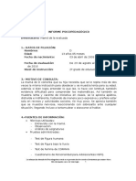 Informe Psicopedagogico