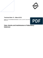 NATA - User Checks & Maintenance of Lab Balances