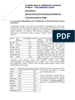 Resumo de Geografia: A Dinâmica Da População No Espaço Geográfico