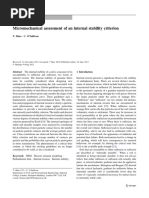 Micromechanical Assessment of An Internal Stability Criterion