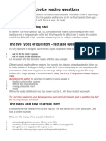 IELTS Multiple Choice Reading Questions: The Primary Reading Skill