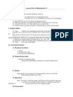 Lesson Plan in Mathematics VI 