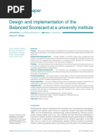 Design and Implementation of The Balanced Scorecard at A University Institute