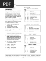 Greer RCI 500 Fault Codes