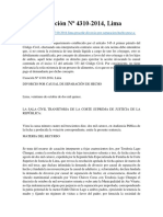 Casación 4310-2014, Lima Procede Divorcio Por Separación de Hecho Pese A Proceso de Alimentos