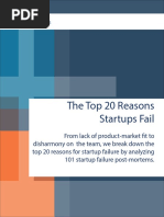 20 Reasons Startups Fail by CB Insights