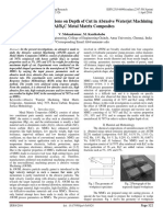 Experimental Investigations On Depth of Cut in Abrasive Waterjet Machining of Al/B C Metal Matrix Composites