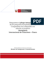 82 Respuestas Al Pliego Interpelatorio Formulado Por Los Congresistas de La República en Relación Al Proyecto "Aeropuerto Internacional de Chinchero - Cusco"