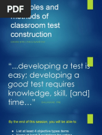 Principles and Methods of Classroom Test Construction