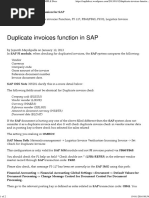 Duplicate Invoices Function in SAP - SAP SIMPLE Docs