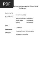 Agile Project Management Influence On Software: Submitted To