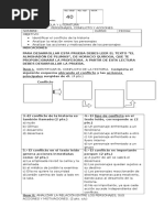 Prueba Conflicto, Acciones, Personajes