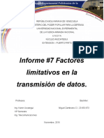 Informe 7 Factores Limitativos en La Transmision de Datos