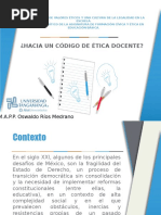 La Formación de Valores Éticos y Una Cultura de La Legalidad en La Escuela: Hacia Un Código de Ética Docente.