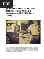 Renny Ottolina Cuál Era La Visión de País Que Proponía Renny Ottolina, El Candidato, en 1977