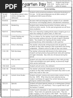 Kindergarten Schedule