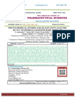 Phytochemical Studies and Qualitative Analysis by TLC of Murraya Koenigii Bark Extract