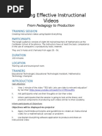 Creating Effective Instructional Videos: From Pedagogy To Production