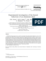 Experimental Investigation of The Biaxial Behaviour of An Aluminum Sheet