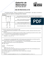 Gabarito Lista l12 8 Ano PDF