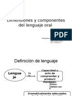 Dimensiones y Componentes Del Lenguaje Oral 