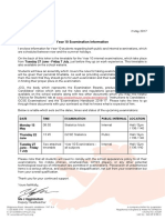 Year 10 Examination Information