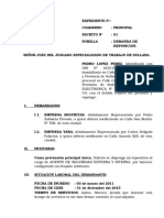 Demanda de Reposición Por Despido Arbitrario