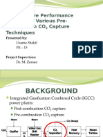 Comparative Performance Analysis of Various Pre-Combustion CO Capture Techniques