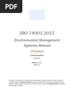 ISO 14001:2015 Environmental Management System Manual Template Preview