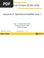 Linear Circuit Analysis (ELEN-1100) : Lecture # 17: Operational Amplifier (Cont..)